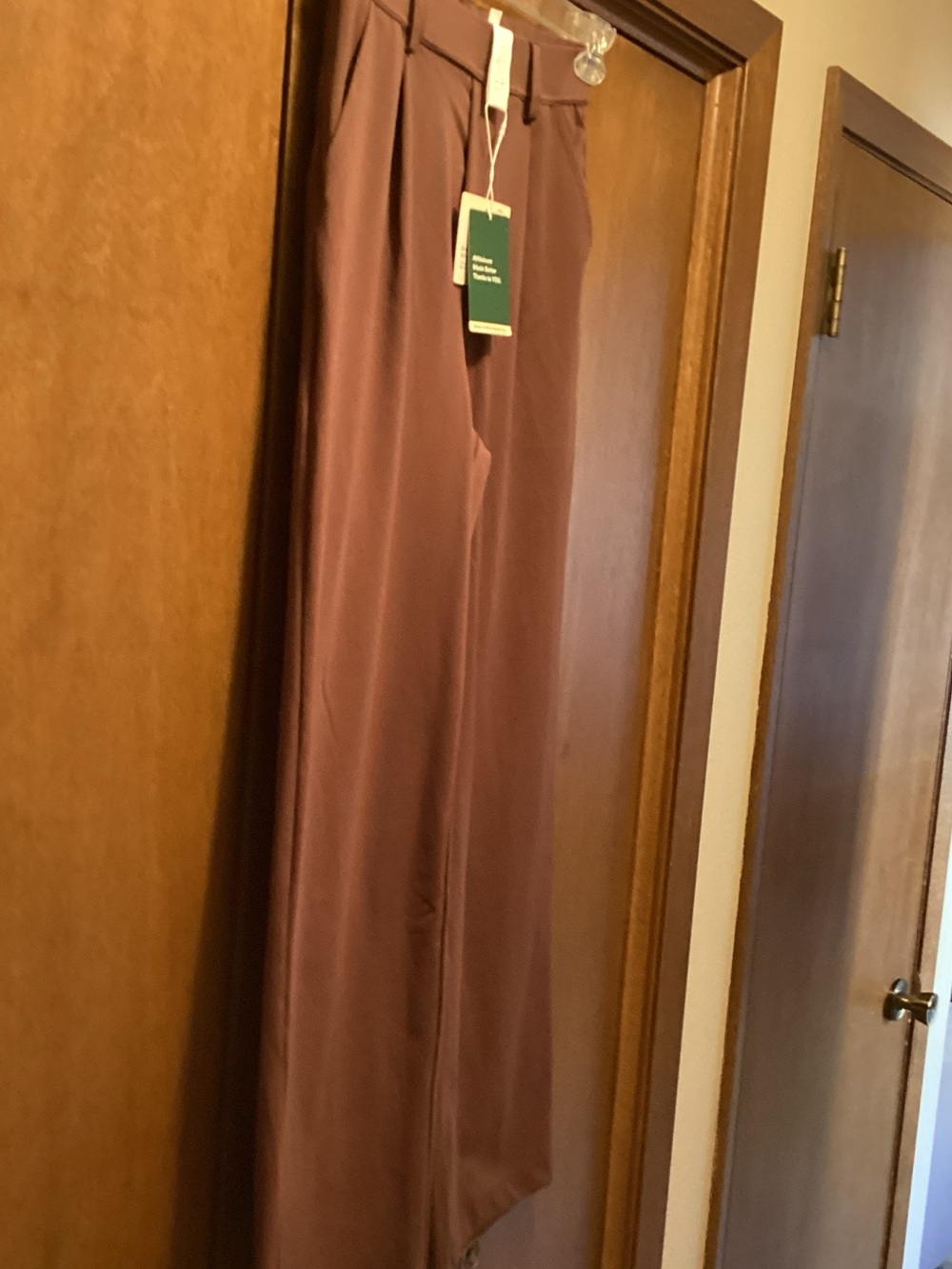 High-Rise Wide Leg Pants in Brown Halara size XS